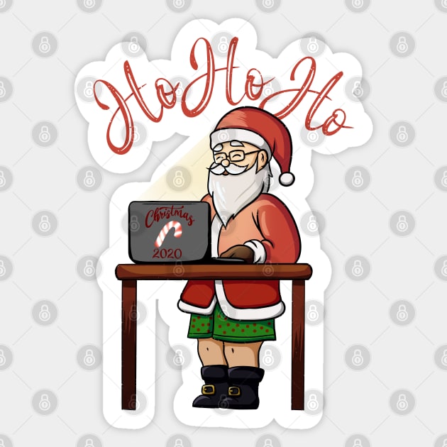 Hipster Santa Virtual Meeting Quarantine Christmas Sticker by HHT